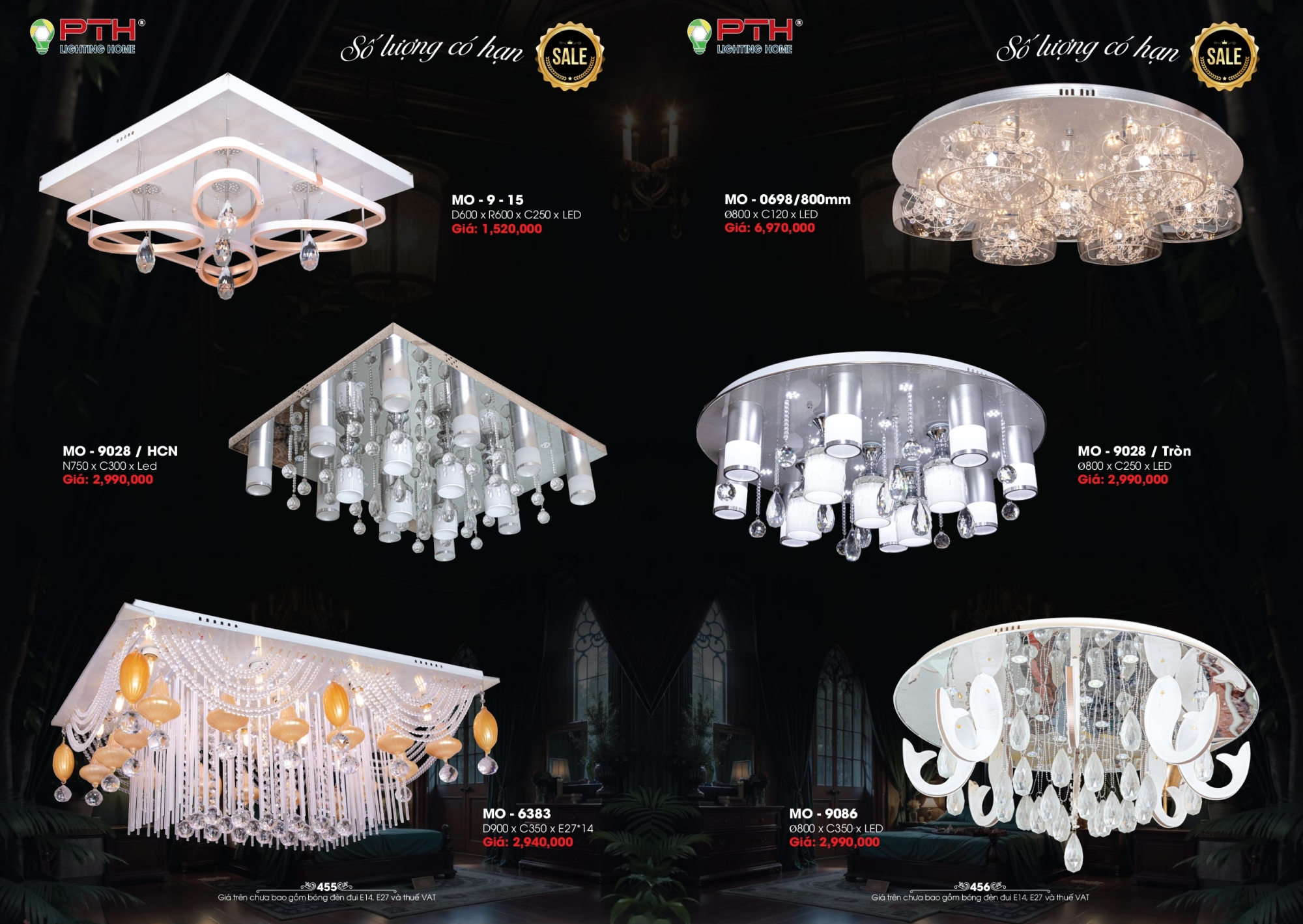 Bảng giá đèn trang trí PTH Lighting Home 2026